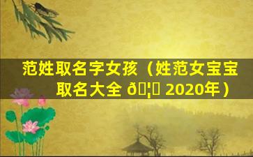 范姓取名字女孩（姓范女宝宝取名大全 🦍 2020年）